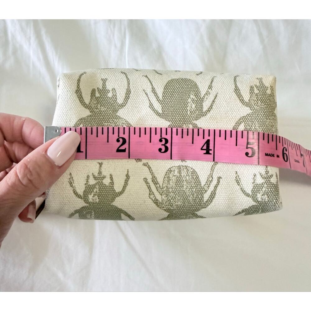 India Hicks | Stone Gray Lucky Beetle Cosmetics Bag Pouch - Picture 9 of 11